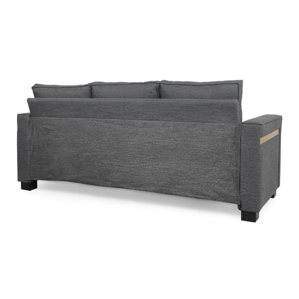 English Elm Christopher Knight Home® - SOFA Charcoal 3-Seater with Pillow Back Upholstery, Birch Wood Legs, Contemporary Cozy Design 69440.00CHAR