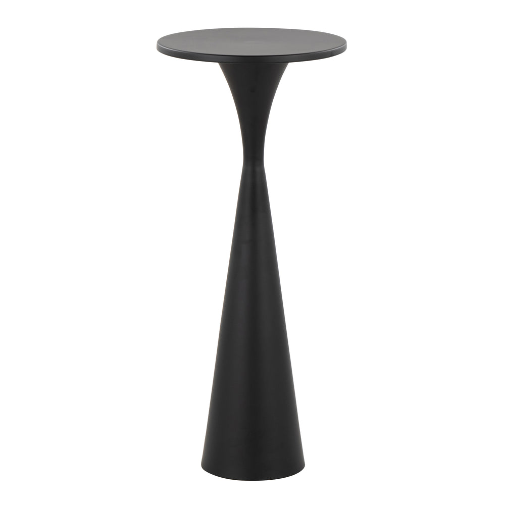 English Elm Gemma Sleek 22" Contemporary Metal Side Table with Hourglass Base — Chic Cocktail Accent for Home Decor Black B202P223389