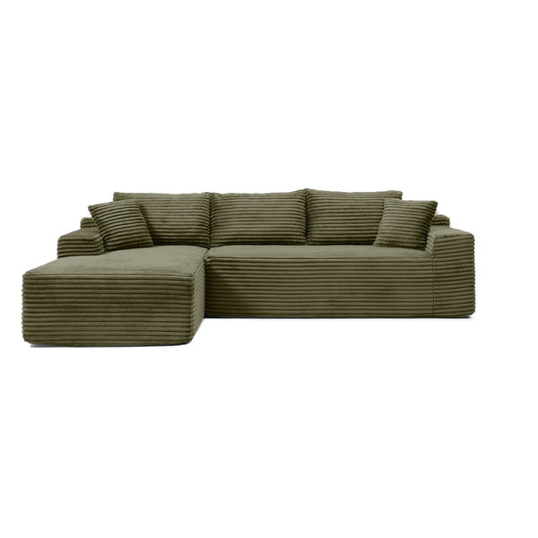 English Elm 105'' Modular L-shape Sectional Sofa Deep Seat Corduroy Cloud Couch for Living Room W1117S00335