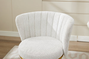 English Elm Counter Mid-Century Swivel Bar Stools Set of 2 — 360° Upholstered Seats, Metal Legs, Padded Comfort, Gold Accents Beige W2725P252443