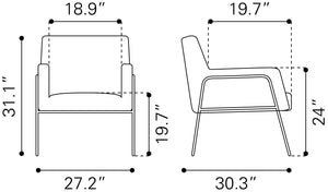 Charleston Accent Chair Cream 109524 Zuo Modern