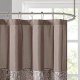 Madison Park Aubrey Traditional Jacquard Shower Curtain MP70-224 Blue/Brown