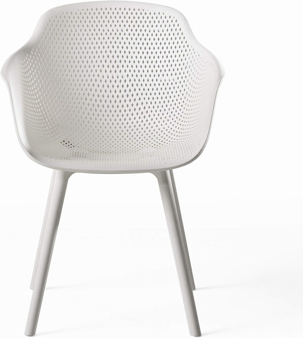 English Elm Christopher Knight Home® - LOTUS Outdoor Dining Chairs Set of 4 – Weather-Resistant Polypropylene with Diamond Pattern Comfort and Durability White 26.75 L x 26.5 W x 24 H N776P243064W