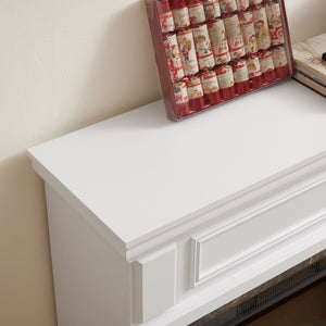 English Elm Only Mantel White 41.34"W x 14"D x 40"H — Smooth 3D-Design Mantel with Realistic Flame Effects, Classic Style W2275P389685