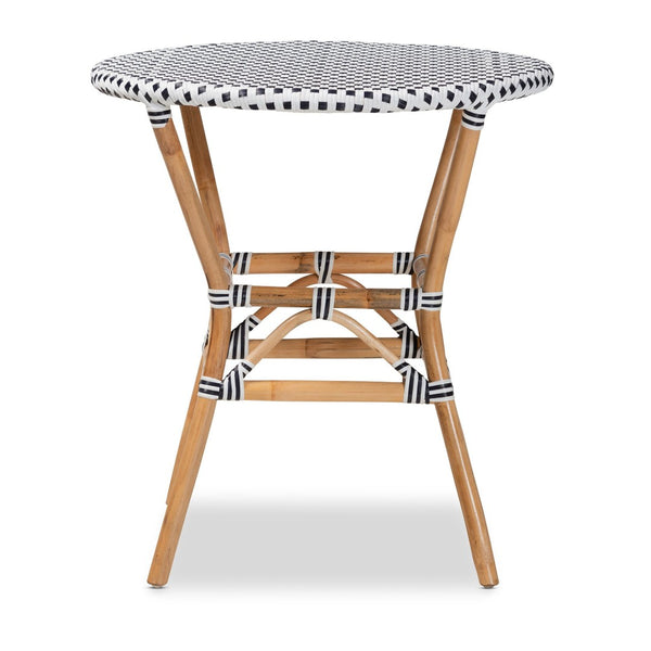 English Elm Classic Parisian Bistro Round Table with Woven Top and Natural Rattan Pole Legs B2750P470049