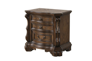 English Elm Traditional Dark Brown Nightstand Oak Veneer Dovetail Drawers Usb Charging Bedroom B2741P435896