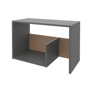English Elm Fm Furniture Vega Melamine Side Table With Open Storage – Modern Matt Grey & Light Oak Design B128P293875