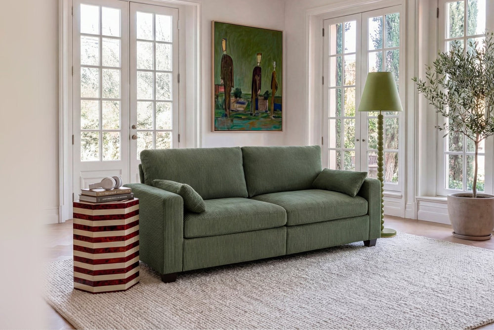 English Elm Modern Fabric Loveseat with Fsc Wood Frame Spring Cushions and Washable Covers W5515P443356