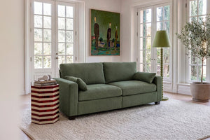 English Elm Modern Fabric Loveseat with Fsc Wood Frame Spring Cushions and Washable Covers W5515P443356