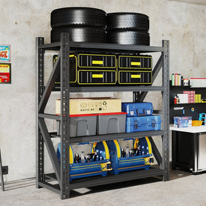 English Elm Heavy Steel Garage Shelving Unit Industrial Storage Rack 4000 Lb Welded Frame T2398P480396