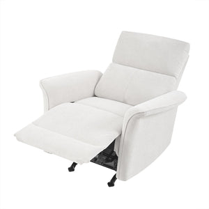 English Elm Manual Rocker Recliner Chair - Plush Gray Velvet Glider For Small Spaces, Home Theater & Nurseries W1028S00047