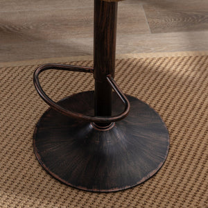 English Elm Modern Swivel Bar Stools Set of 2 Adjustable Counter Height Chairs with 360° Rotation, Linen Upholstery and Footrest W39594819