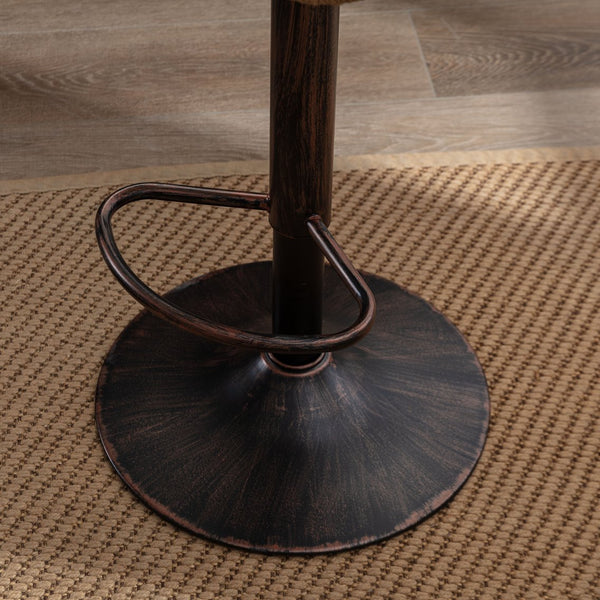 English Elm Modern Swivel Bar Stools Set of 2 Adjustable Counter Height Chairs with 360° Rotation, Linen Upholstery and Footrest W39594819