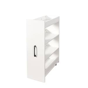 English Elm 70.87" Modern Display Storage Cabinet with 4-Tier Pull-Out Shelves, Dual Glass Doors for Home White W331P295245