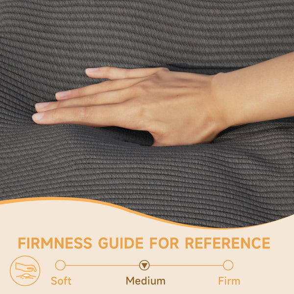 English Elm 6 Inch Corduroy Foldable Floor Mattress Full Size Futon Pad for Guest Sleeping Light Gray T3210P477350