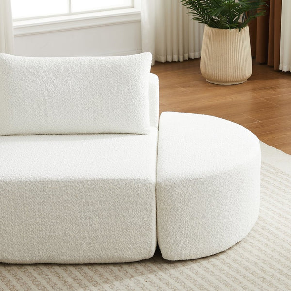 English Elm 106.3-inch Chenille Modular Sectional with Curved Ottomans and Cloud Comfort Seating W3505P383961