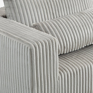 English Elm Oversized Corduroy Floor Lounge Chair with Modular Ottoman All Foam Deep Seat W3326S00027