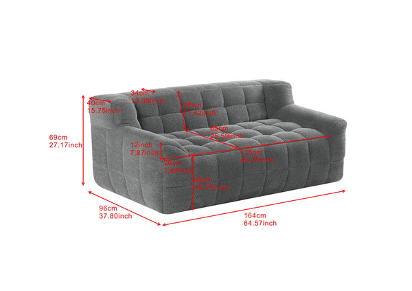 English Elm Liyasi Modular Full Compression Sofa — Plush Memory Foam Seating, Premium Fabric, No Assembly Needed Grey W820P293130