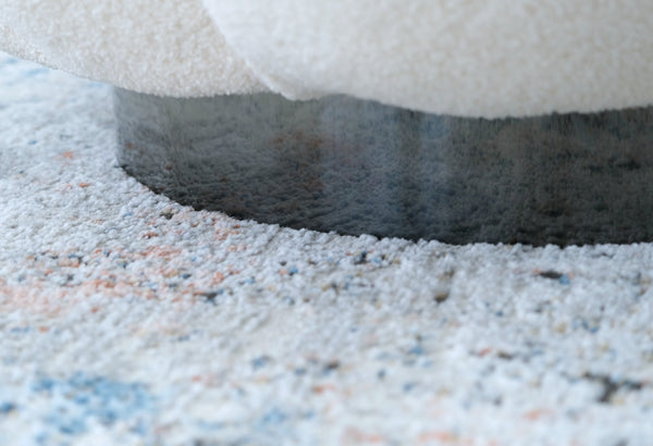 English Elm Wallace & Bay - White Pumpkin Swivel Accent Chair Cream Bouclé Fabric, Modern Curved Design, Easy-Care, Plush 37" Depth Lounge B361P384410