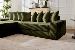 English Elm Convertible Floor Sofa Bed – Ultra-Soft Corduroy, Space-Saving Design For Small Apartments & Lounges W2915S00074