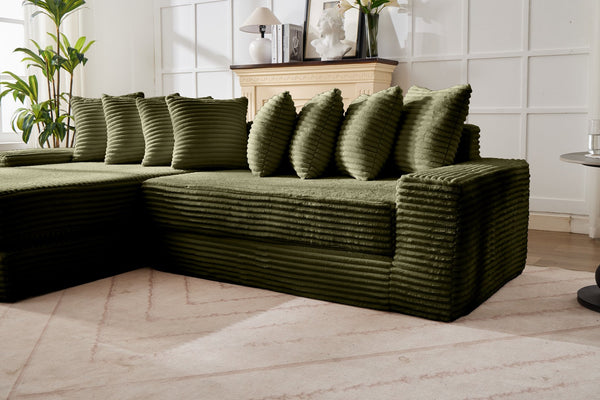 English Elm Convertible Floor Sofa Bed – Ultra-Soft Corduroy, Space-Saving Design For Small Apartments & Lounges W2915S00074