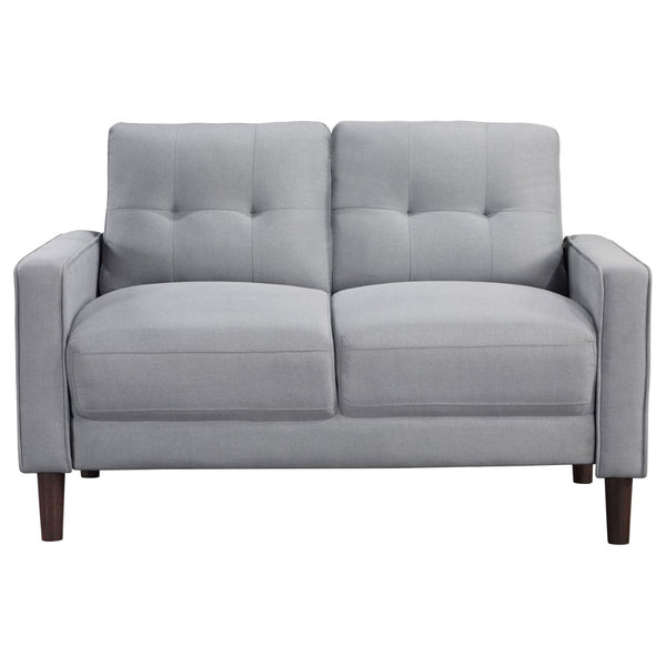 English Elm Harvey Grid Tufted Track Arm Loveseat in Neutral Performance Fabric for Compact Spaces B062P440341