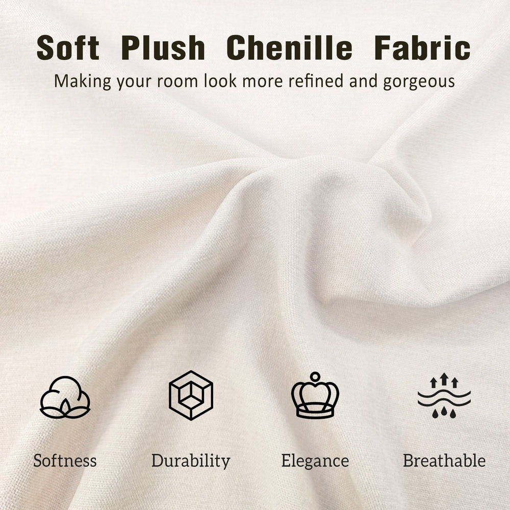 English Elm Christopher Knight Home® - King Chenille Upholstered Platform Bed King Size with Thick Padded Headboard & Footboard, Solid Wood Frame, 800lb Capacity, Quiet Slats, Beige N757K264929I