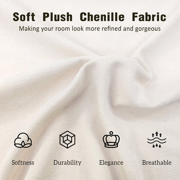 English Elm Christopher Knight Home® - King Chenille Upholstered Platform Bed King Size with Thick Padded Headboard & Footboard, Solid Wood Frame, 800lb Capacity, Quiet Slats, Beige N757K264929I