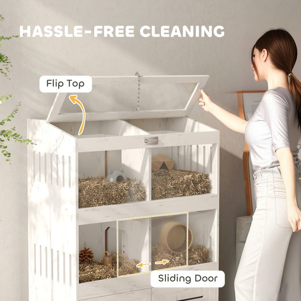 English Elm Pet Hamster Enclosure with Acrylic Panels Lockable Top Mdf Frame and Enrichment Accessories T3971P407506