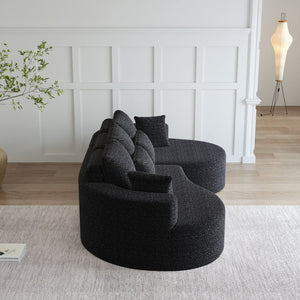 English Elm Modern Chenille Cloud Sectional Sofa Deep Curved 4 Seat Modular Living Room Couch W834S00488