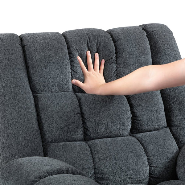 English Elm Gentle Rocking Reclining Chair with Chenille Upholstery, Ultra-Comfort Seat, Smooth Motion Recliner for Living Room Relaxation and Support Gray 41 L x 32 W x 29 H B011P347319