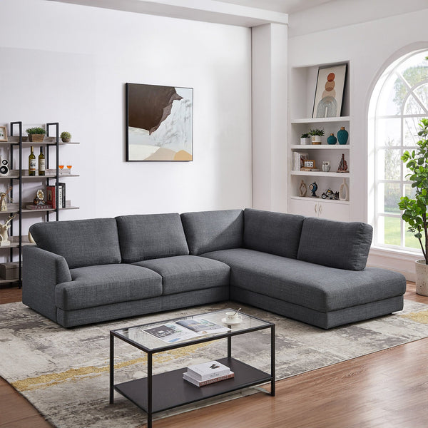 English Elm Ashcroft Furniture - Glander Cozy Right-Facing Sectional Sofa In Grey - Modern Comfort, Durable Design For Any Space B183S00038
