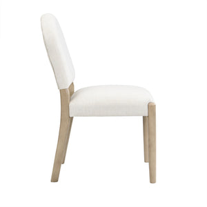 English Elm Christopher Knight Home® - Dining Mid Century Fabric Upholstered Armless Side Chairs Set of 2 with Rubberwood Frame and Tapered Legs, Comfortable Backrest, Easy Assembly Beige,Natural Ash N771P361492A