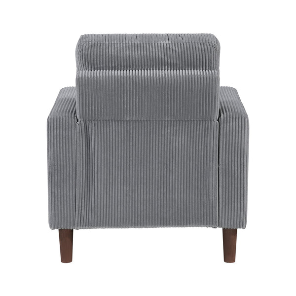 English Elm Modern 3-Piece Contemporary Sofa Set - Plush Gray Corduroy Loveseat, Chair & Sofa For Living Room B011S01845