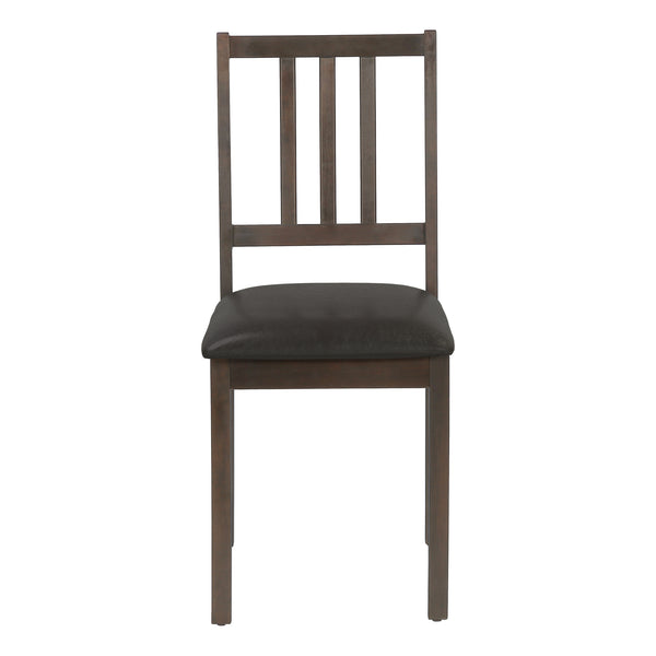 English Elm Dining Chair Set Of 2 - Upholstered Faux Leather With Brown Wood Legs For Modern Dining Spaces B2710P218866