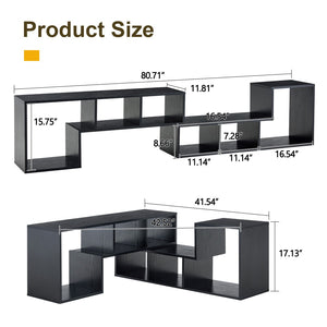 English Elm Modern Modular Mdf Entertainment Center Open Shelving Console for Any Room Layout W3875P435415