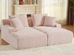 English Elm Indoor Oversized Double Chair Sleeper Sofa Wide Low Profile Minimalist Lounge Seat Pink W2100S00353