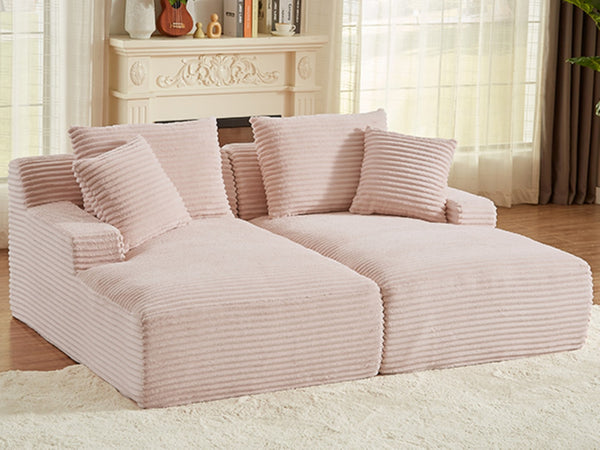 English Elm Indoor Oversized Double Chair Sleeper Sofa Wide Low Profile Minimalist Lounge Seat Pink W2100S00353