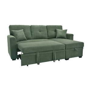 English Elm Sleeper Sectional with Storage Chaise Tufted Polyester Sofa Bed for Small Spaces W5568S00041