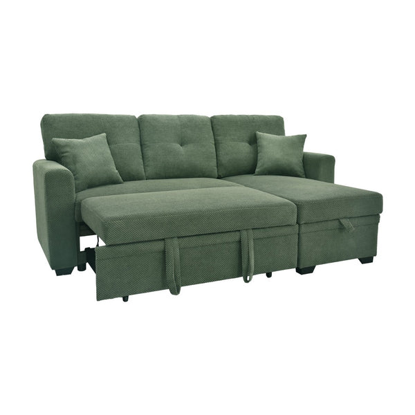 English Elm Sleeper Sectional with Storage Chaise Tufted Polyester Sofa Bed for Small Spaces W5568S00041
