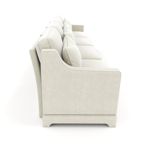 English Elm Four-Seater Chenille Sofa - Ergonomic Design, Solid Wood Frame, Lumbar Pillows, Stylish Beige Comfort W714S01200