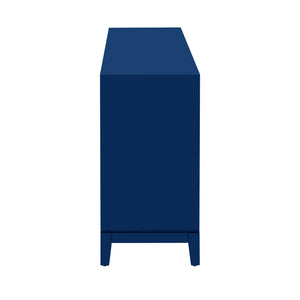 English Elm U_STYLE Sleek Storage Cabinet Sideboard with Vertical Line Design, 63" MDF Buffet for Living Room Entryway Study Navy Blue N711P205933V