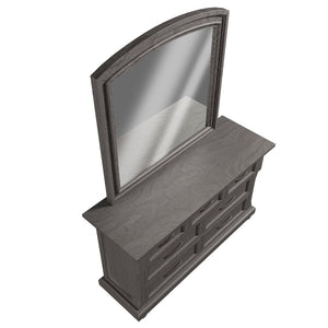 English Elm Modern Antique Gray Dresser with Ornate Handles and Round Legs for Bedroom Storage B011P448869