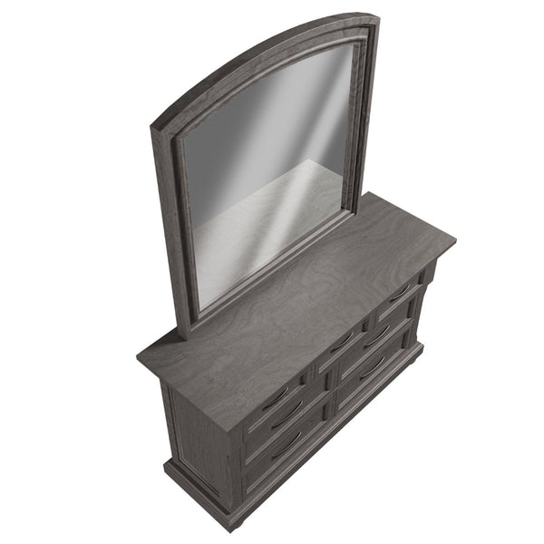 English Elm Modern Antique Gray Dresser with Ornate Handles and Round Legs for Bedroom Storage B011P448869