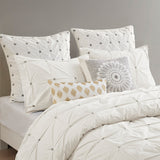 INK+IVY Masie Transitional 3 Piece Elastic Embroidered Cotton Comforter Set II10-596 White