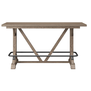 English Elm Wallace & Bay - Brown Bar Height Trestle Table - Elegant Pecan Finish, Durable Design For Dining And Entertaining B361P384468-GIGA