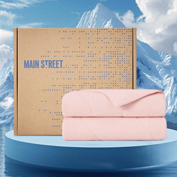 English Elm 1-piece Queen Cooling Comforter Nylon Spandex Shell Wave Quilted Breathable Lightweight Fill Pink B035P408417