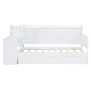 English Elm Twin Size Daybed With Integrated Desk, Usb Ports & 3 Large Drawers For Smart Storage & Style N820S00017K-GIGA