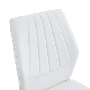 English Elm Table And Chair Set - 64.5" Stylish Black Wood Dining Table With 6 Ergonomic Black & White Chairs W1151S04307-GIGA