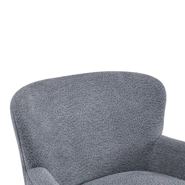 English Elm Christopher Knight Home® - Gerald Boucle Upholstered Club Chair with Tapered Birch Legs, Tonal Piping and Cozy Texture Black,Dusty Blue 33 L x 32.75 W x 30 H N776P243523B